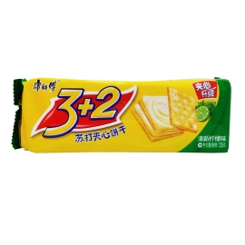康师傅3+2夹心饼苏打柠檬味125g/条