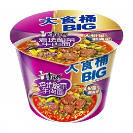 康师傅大食桶酸菜牛肉面159g/桶