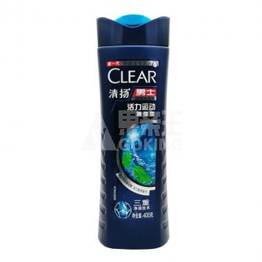 清扬男士活力运动薄荷型去屑洗发露400g**/瓶