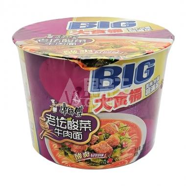 康师傅(大食桶)老坛酸菜牛肉面159g/桶