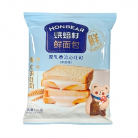 新麦潮烘焙村厚乳香流心吐司牛奶味面包85g/包