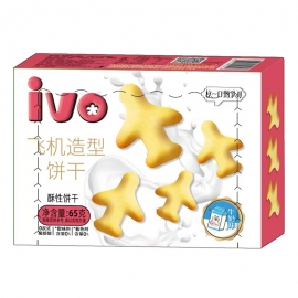 小莞同学飞机造型饼干牛奶65g/盒