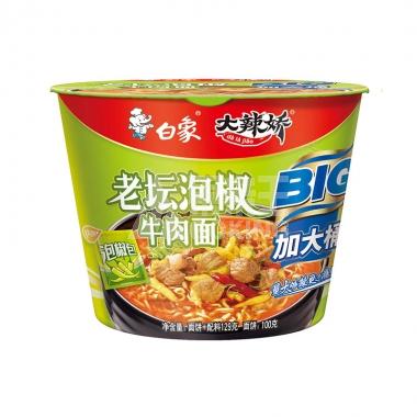 白象（大辣娇加大桶）老坛泡椒牛肉面129g/桶