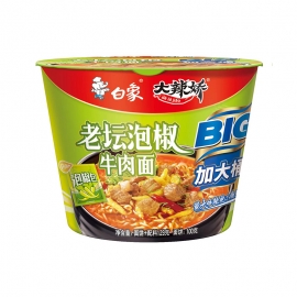 白象（大辣娇加大桶）老坛泡椒牛肉面129g/桶