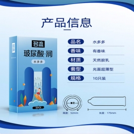 名流玻尿酸润水多多避孕套10只/盒